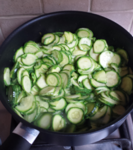 Courgettes in Frying Pan